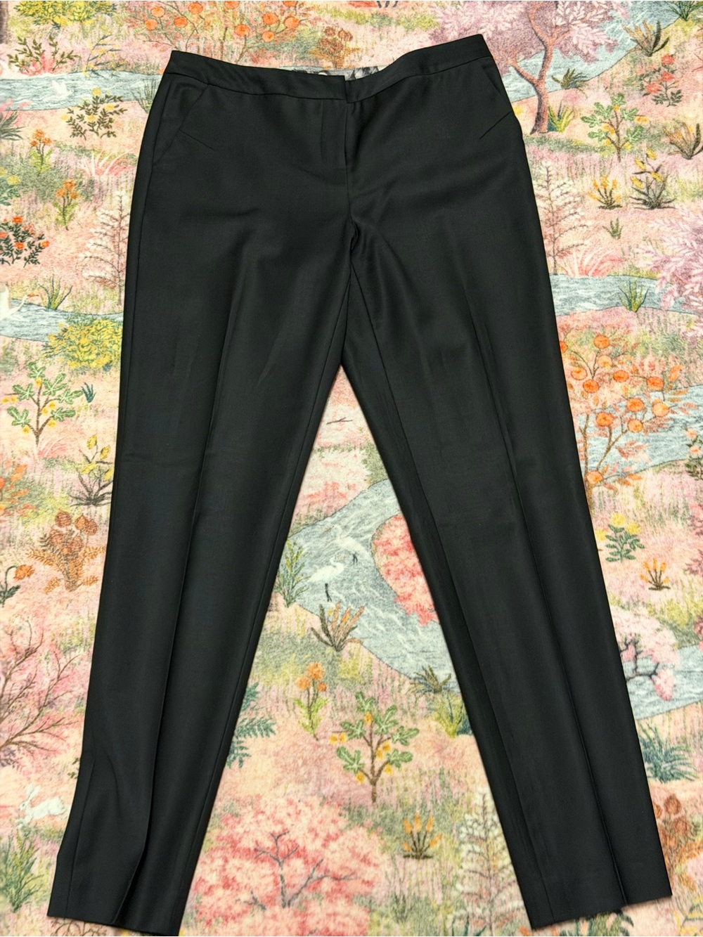 Ted Baker Black Tailored Dress Pants with Printed Waistband Detail Women’s Sz 1